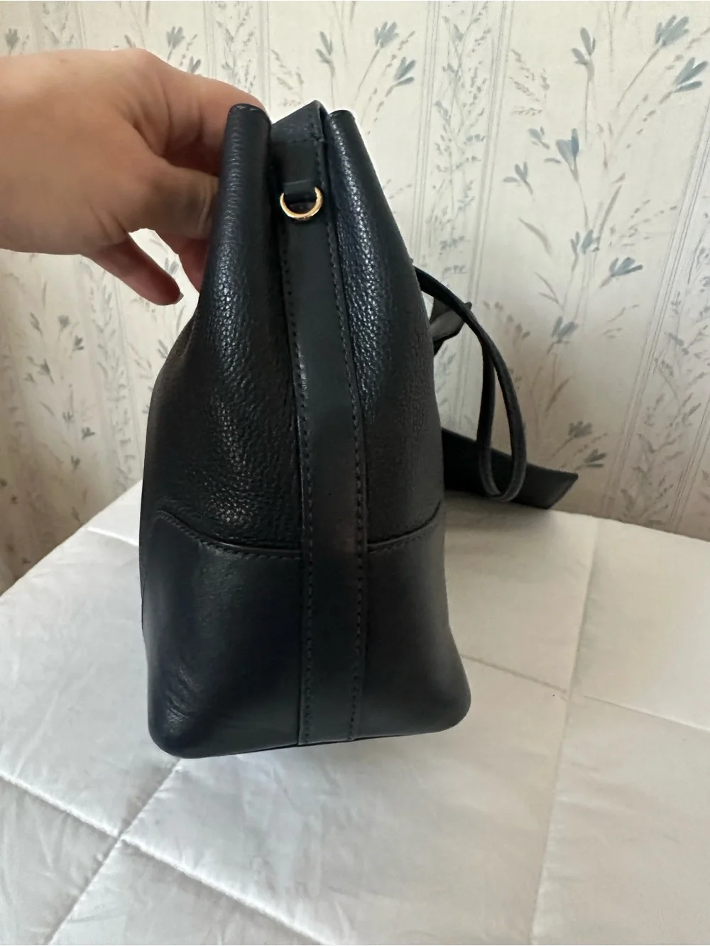 Michael Kors Navy Leather Bucket Bag with Pouch